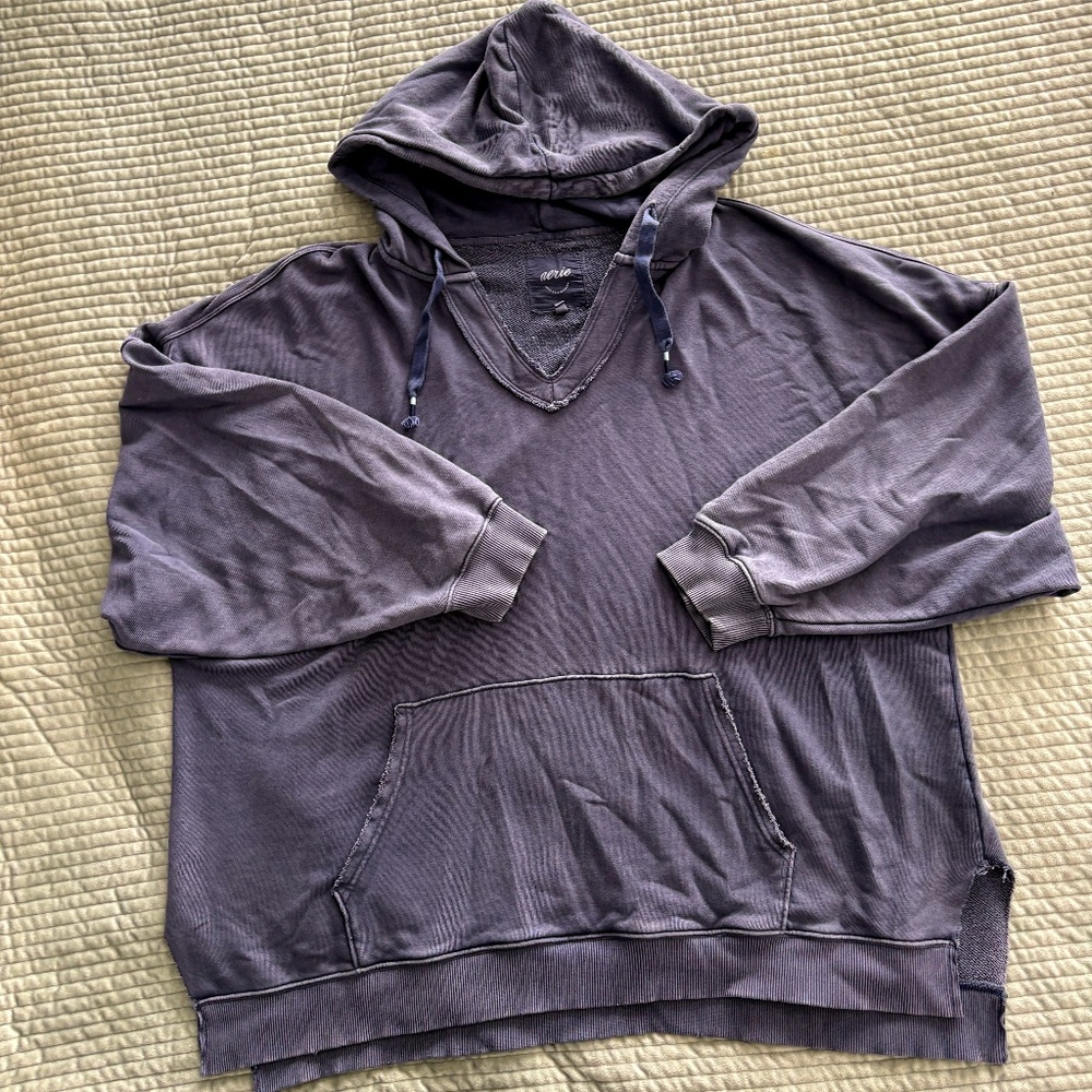 Aerie Barefoot Hoodie Blue XXL